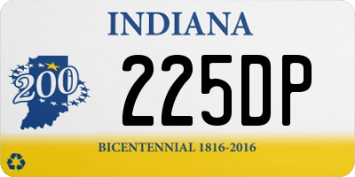 IN license plate 225DP