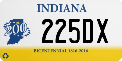 IN license plate 225DX