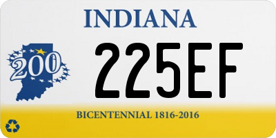 IN license plate 225EF