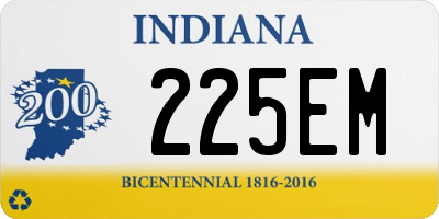 IN license plate 225EM