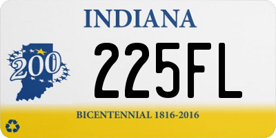 IN license plate 225FL