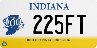 IN license plate 225FT