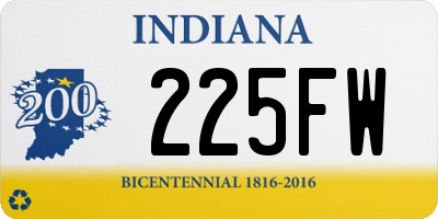 IN license plate 225FW