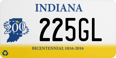 IN license plate 225GL