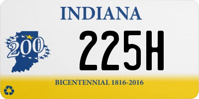 IN license plate 225H