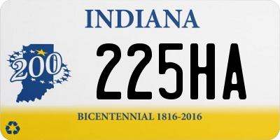 IN license plate 225HA