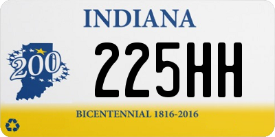 IN license plate 225HH