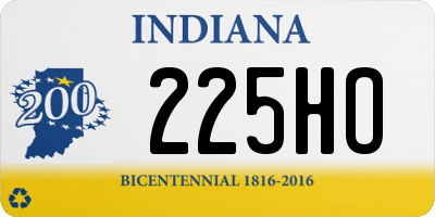 IN license plate 225HO