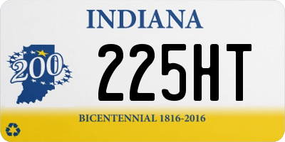 IN license plate 225HT