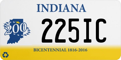 IN license plate 225IC