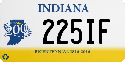 IN license plate 225IF
