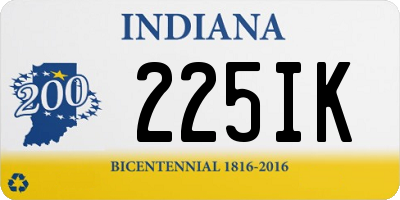 IN license plate 225IK