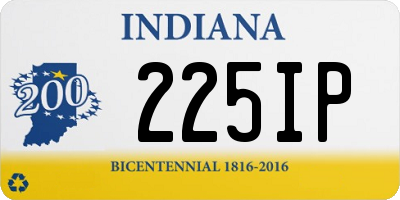 IN license plate 225IP