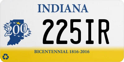 IN license plate 225IR