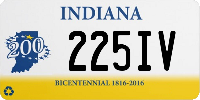 IN license plate 225IV