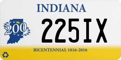 IN license plate 225IX