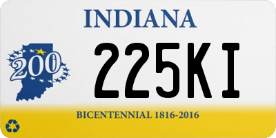 IN license plate 225KI