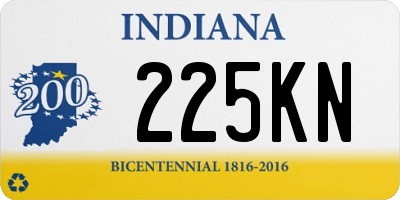 IN license plate 225KN