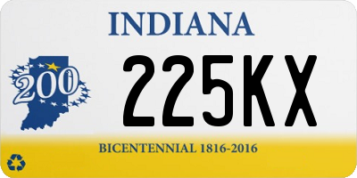 IN license plate 225KX