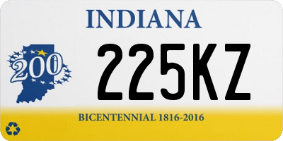 IN license plate 225KZ