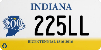 IN license plate 225LL