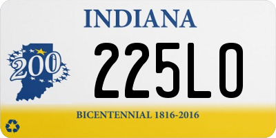 IN license plate 225LO