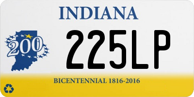 IN license plate 225LP