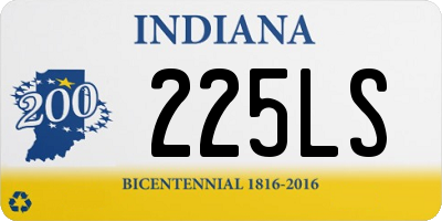 IN license plate 225LS