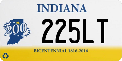 IN license plate 225LT