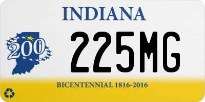 IN license plate 225MG