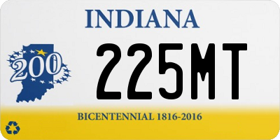 IN license plate 225MT