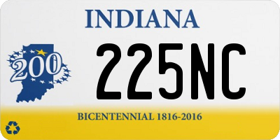 IN license plate 225NC