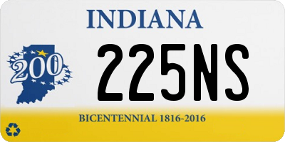 IN license plate 225NS