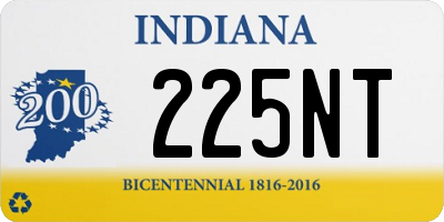 IN license plate 225NT