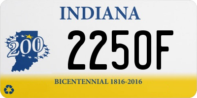 IN license plate 225OF