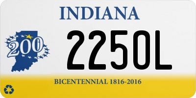 IN license plate 225OL