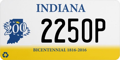 IN license plate 225OP