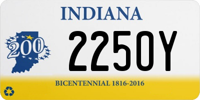 IN license plate 225OY