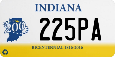 IN license plate 225PA