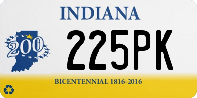 IN license plate 225PK