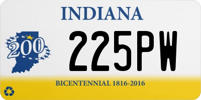 IN license plate 225PW