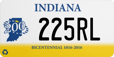 IN license plate 225RL