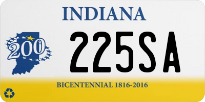 IN license plate 225SA