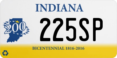 IN license plate 225SP