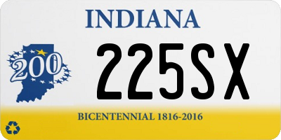 IN license plate 225SX