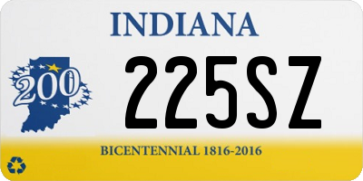 IN license plate 225SZ