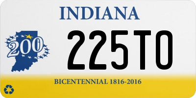 IN license plate 225TO