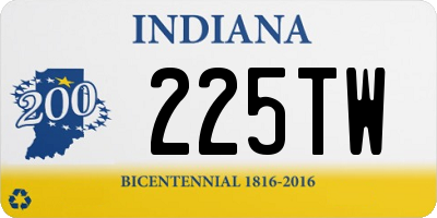 IN license plate 225TW