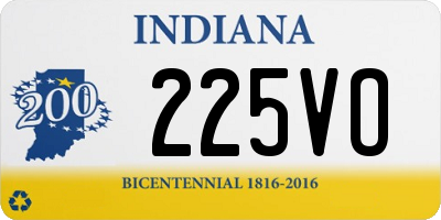 IN license plate 225VO