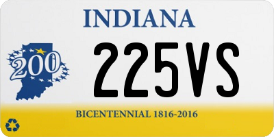 IN license plate 225VS